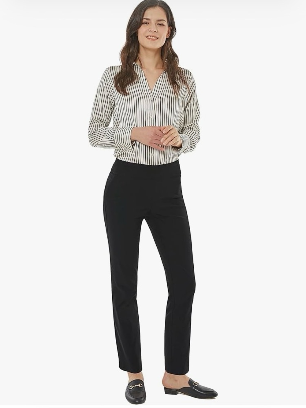 Black Straight-Leg Women's dressy casual classic pants NWT size S